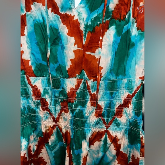 RAILS NWT SIZE XL TIE-DYE SHIBORI CINCH WAIST DRESS - Picture 6 of 10